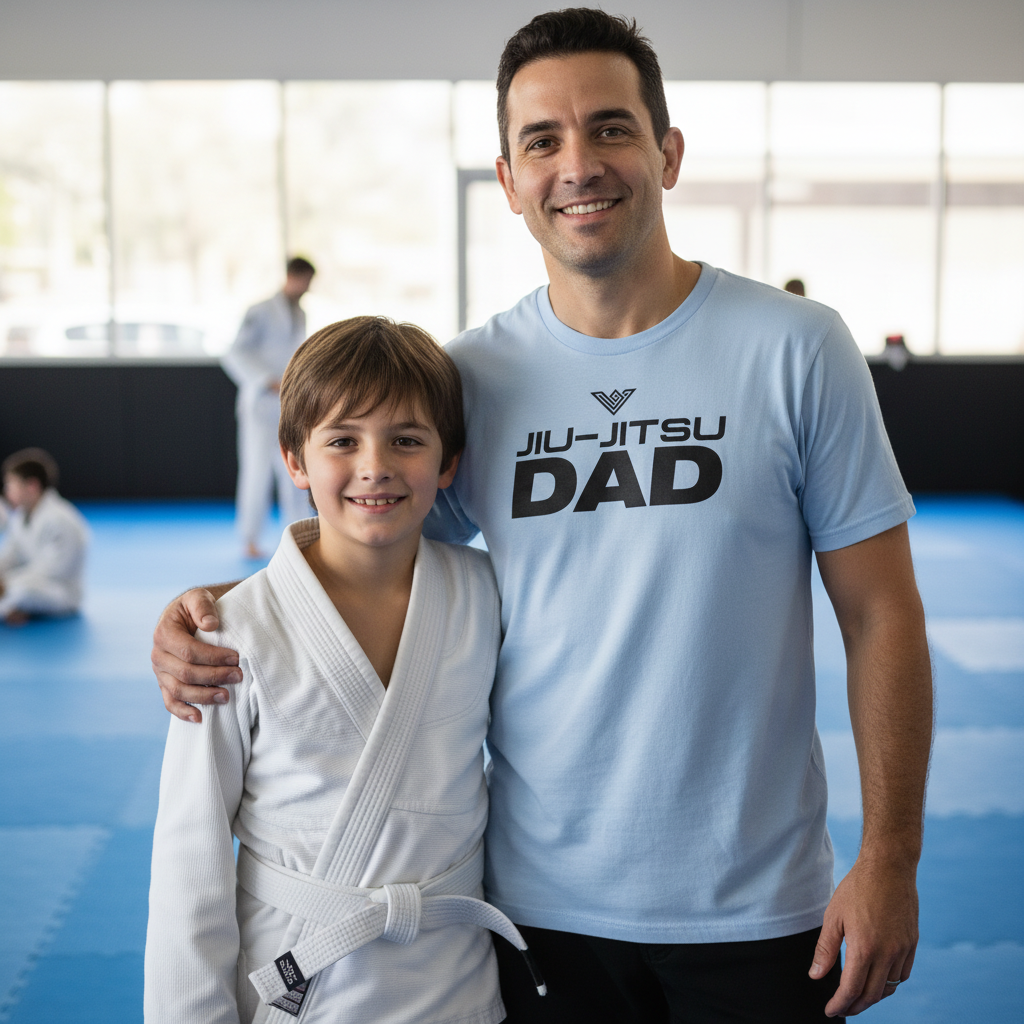 Jiu-Jitsu Dad and Son - Natural Camera Pose