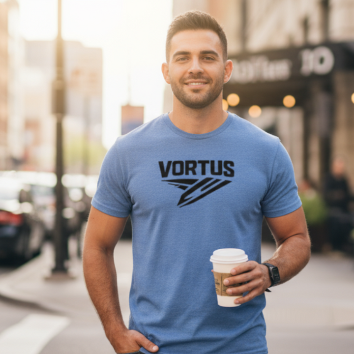 Vortus Men's Jiu-Jitsu Lifestyle Shirt - Heather Columbia Blue Front