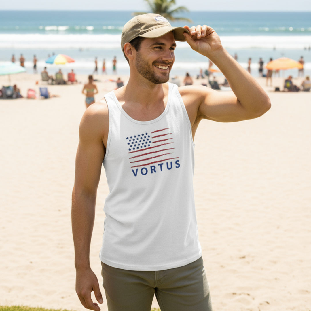 Vortus Men's Stars & Stripes Tank - Beach 