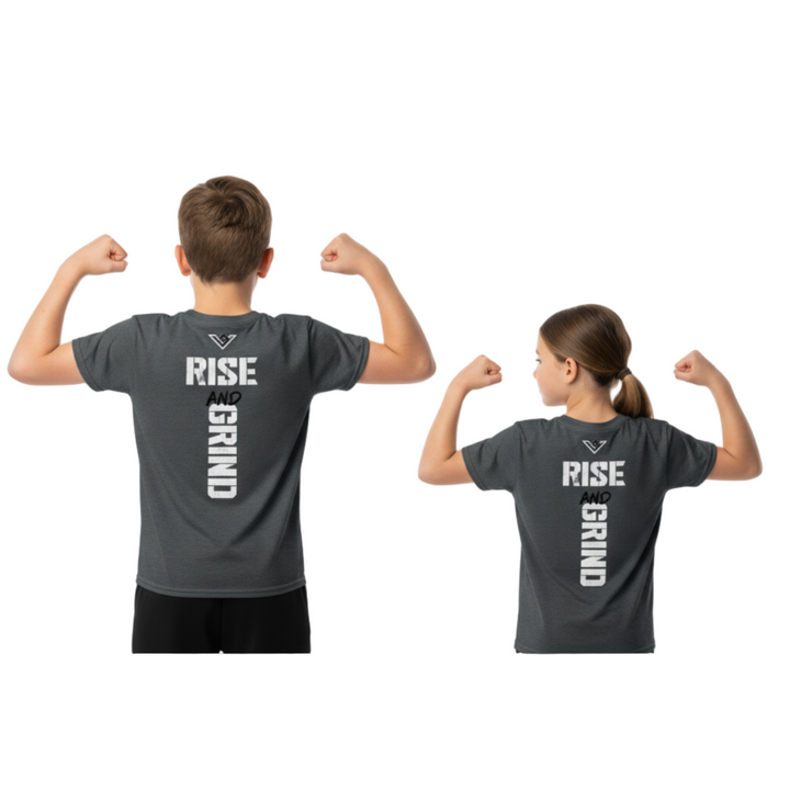 Vortus Rise And Grind - Dark Heather Back Caucasian