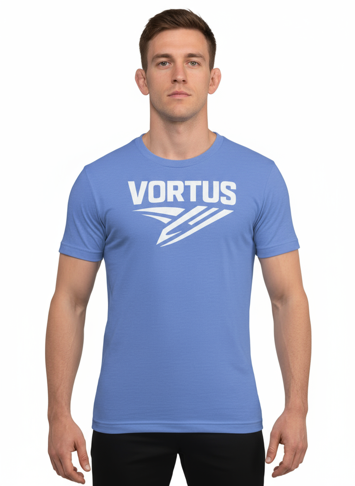 Vortus Shirt - Heather Columbia Blue - White Background