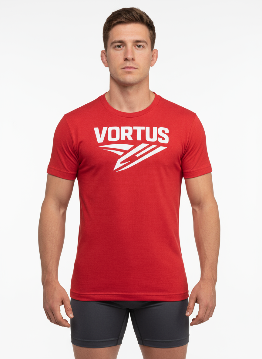Vortus Shirt - Red - White Background