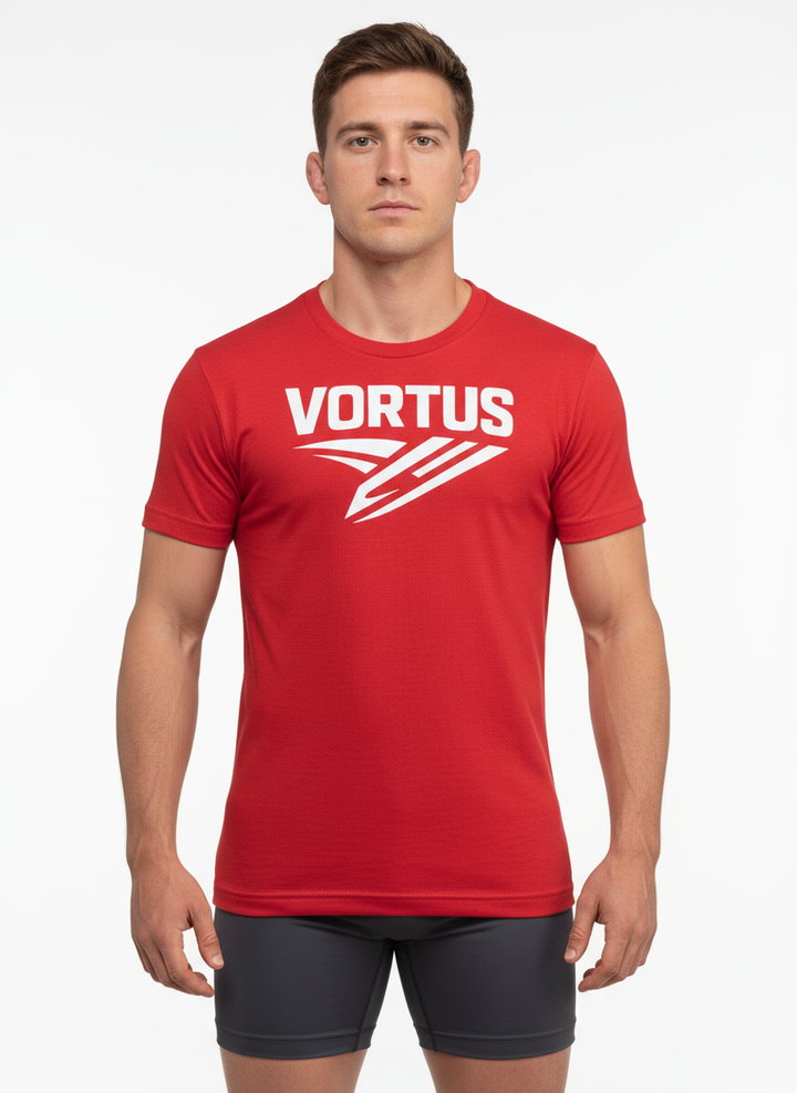 Vortus Shirt - Red - White Background
